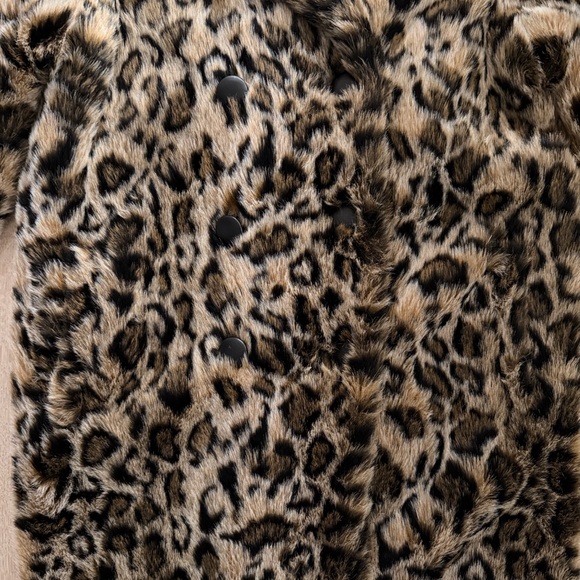 Zara Brown Leopard Print Teddy Coat - Picture 2 of 3